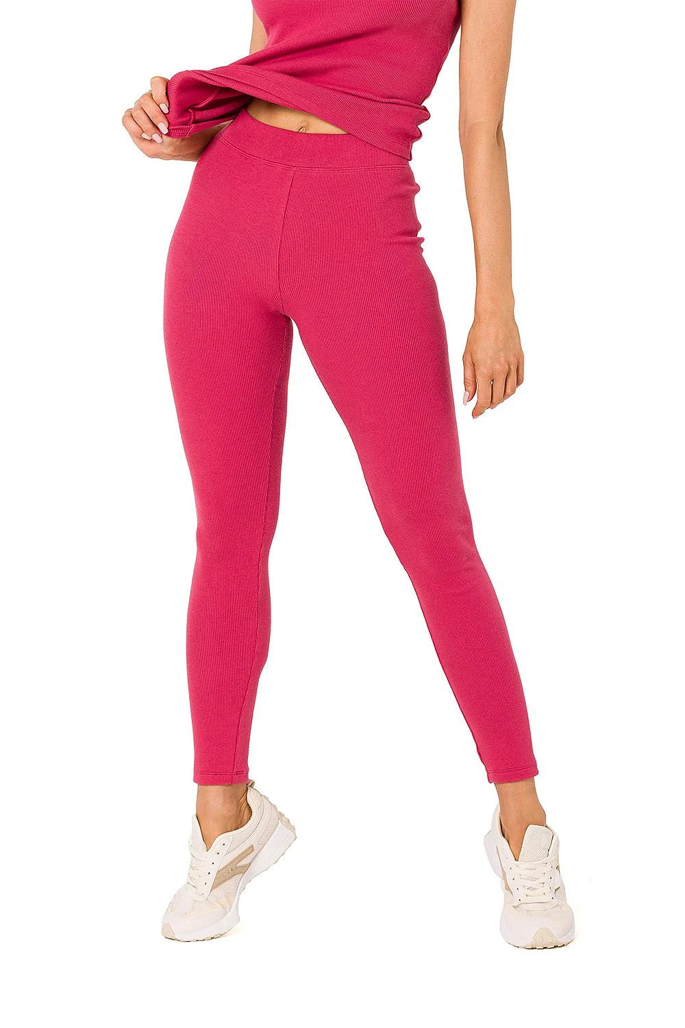 Leggings Moe pour femmes mode sport coupe ajustée elasthanne coton vert vif tendance basique yoga fitness