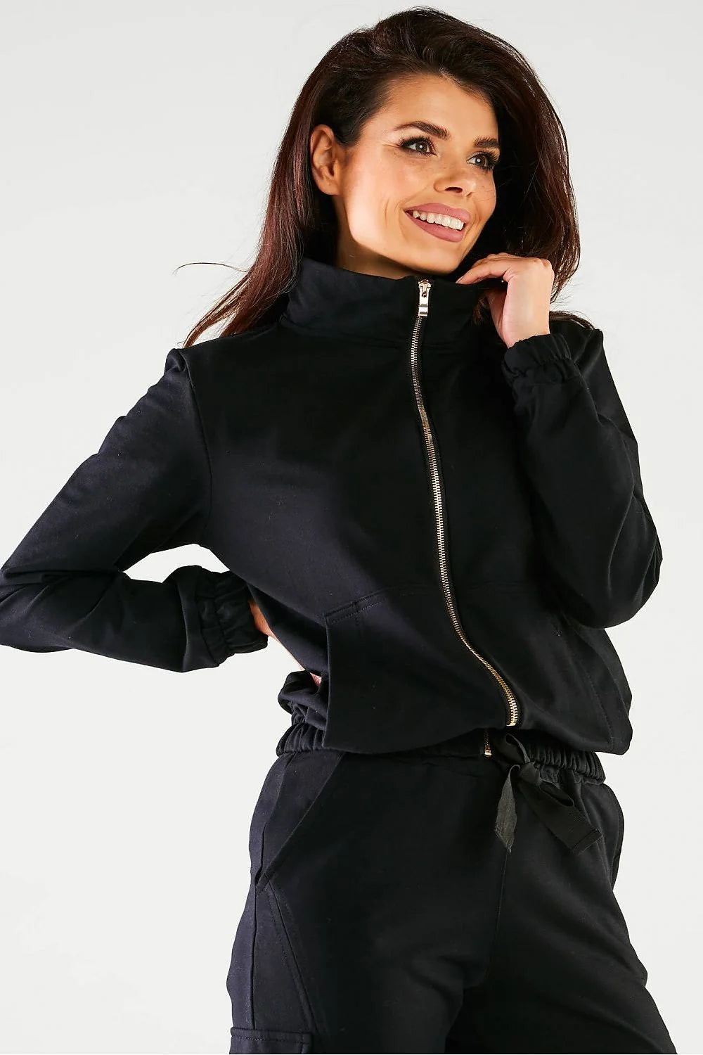 Ensemble veste pantalon polyester jaune fluo sport chic confortable quotidien pour femme élégante