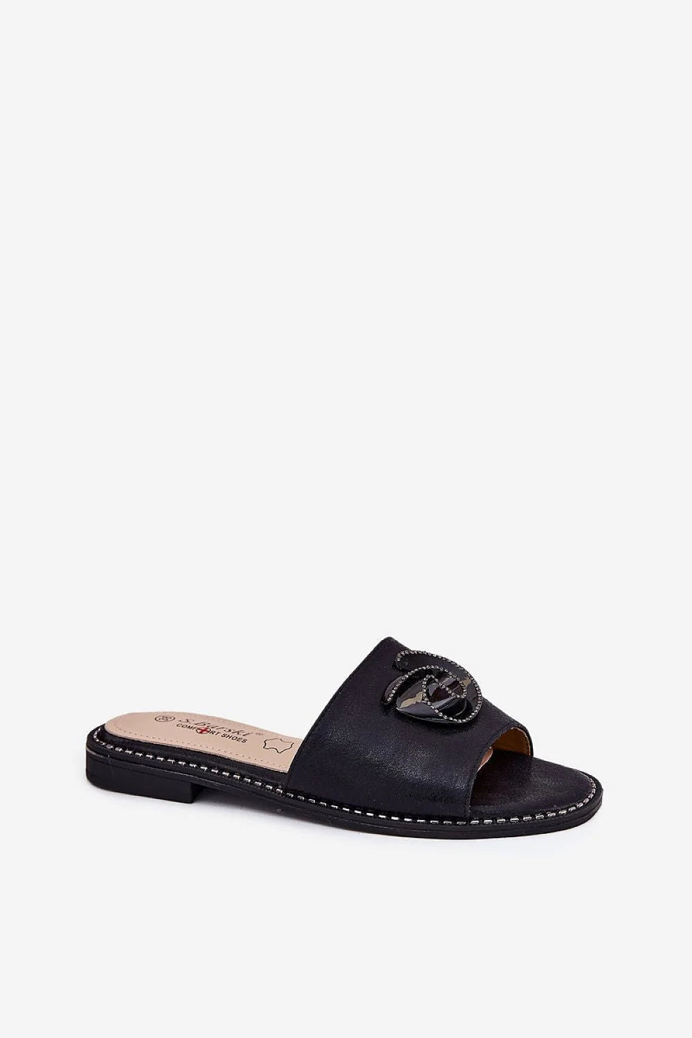 Sandales plates femmes style minimaliste ornement spirale cuir synthétique semelle cuir naturel confortable été