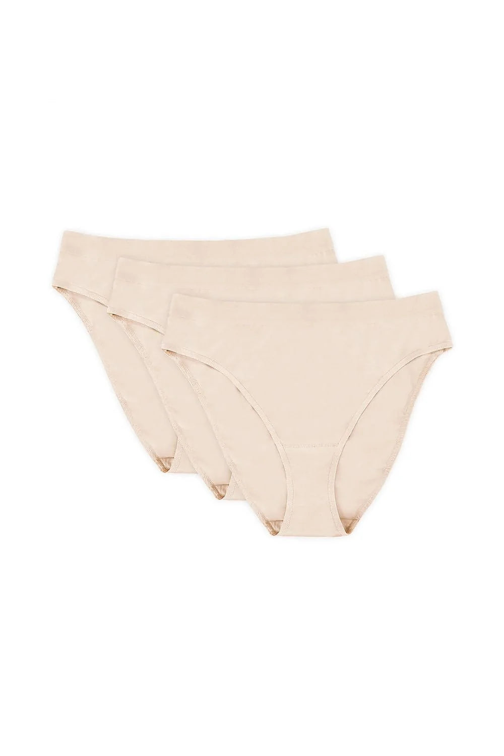 lot trois slips bikini femme coton doux jersey respirant échancré mi haute ceinture large discrète piquées oekotex certifié fabrication polonaise