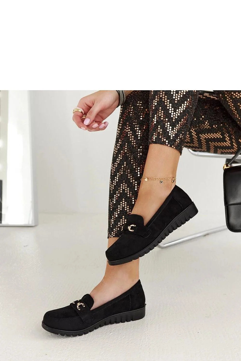 Mocassins en daim noir Prussia, accessoires mode femme, look élégant, confort, style semi-formel