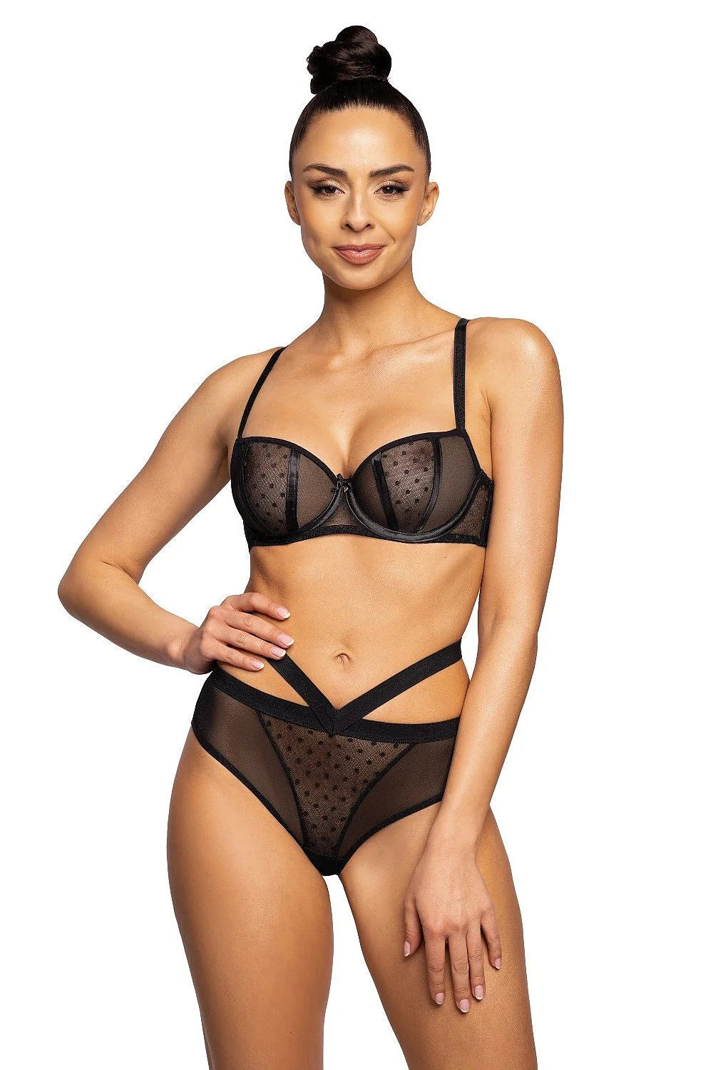Soutien-gorge balconnet élégant en dentelle noire avec nœud décoratif pour femme, ajustement personnalisé, maintien optimal, occasion spéciale ou quotidienne