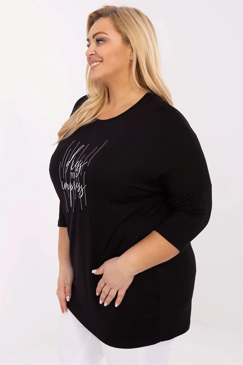 Chemisier femme grande taille confortable style casual en viscose élasthanne ajustement parfait porté au quotidien