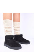 bottes neige femme noire suédine fourrure doublée intérieure chaude antidérapante semelle crantée plateforme 3cm slipon facile enfiler thermique confortable durable