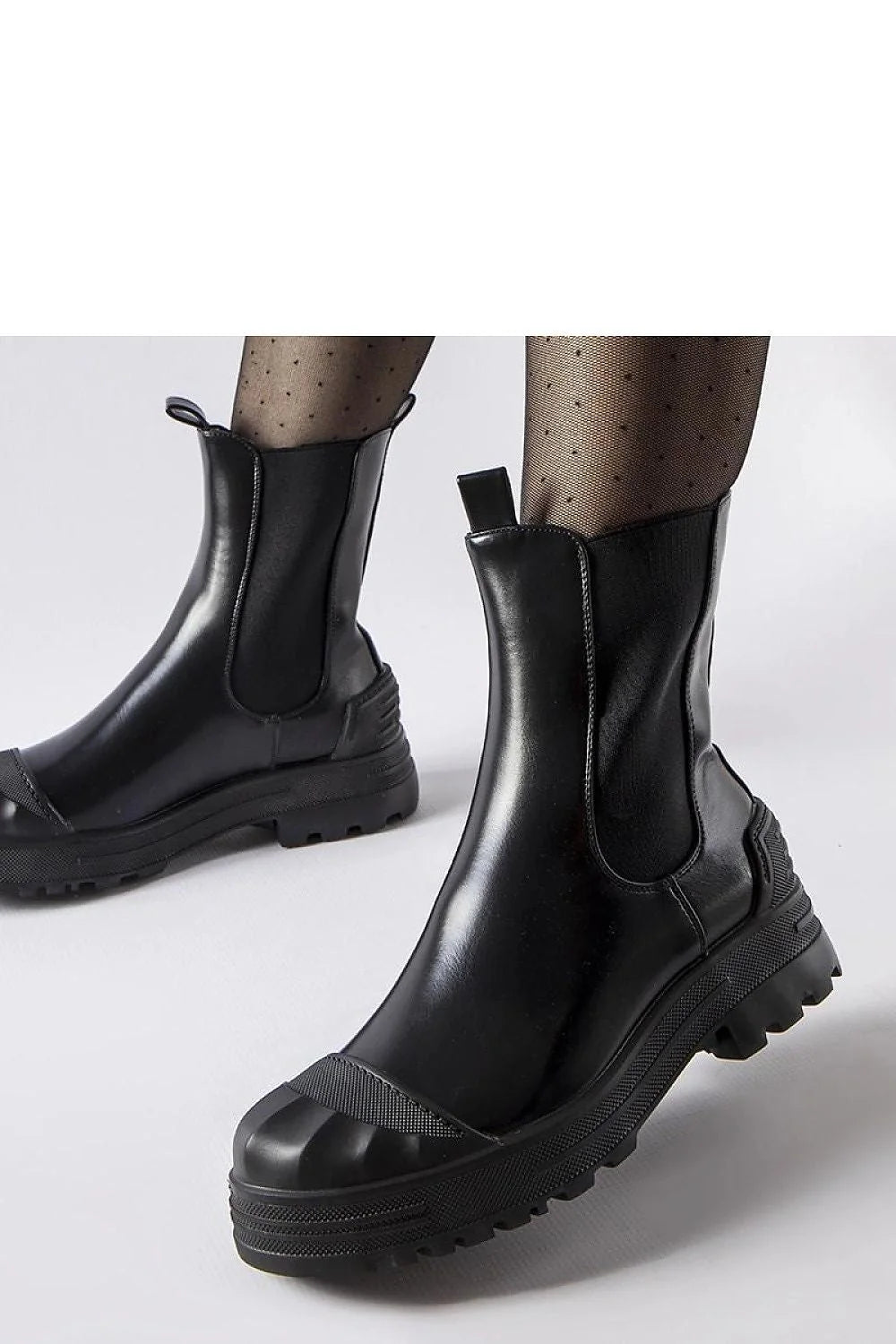 Bottines Chelsea en cuir verni noires rembourrées pour femme, style élégant et moderne, confort toute la journée