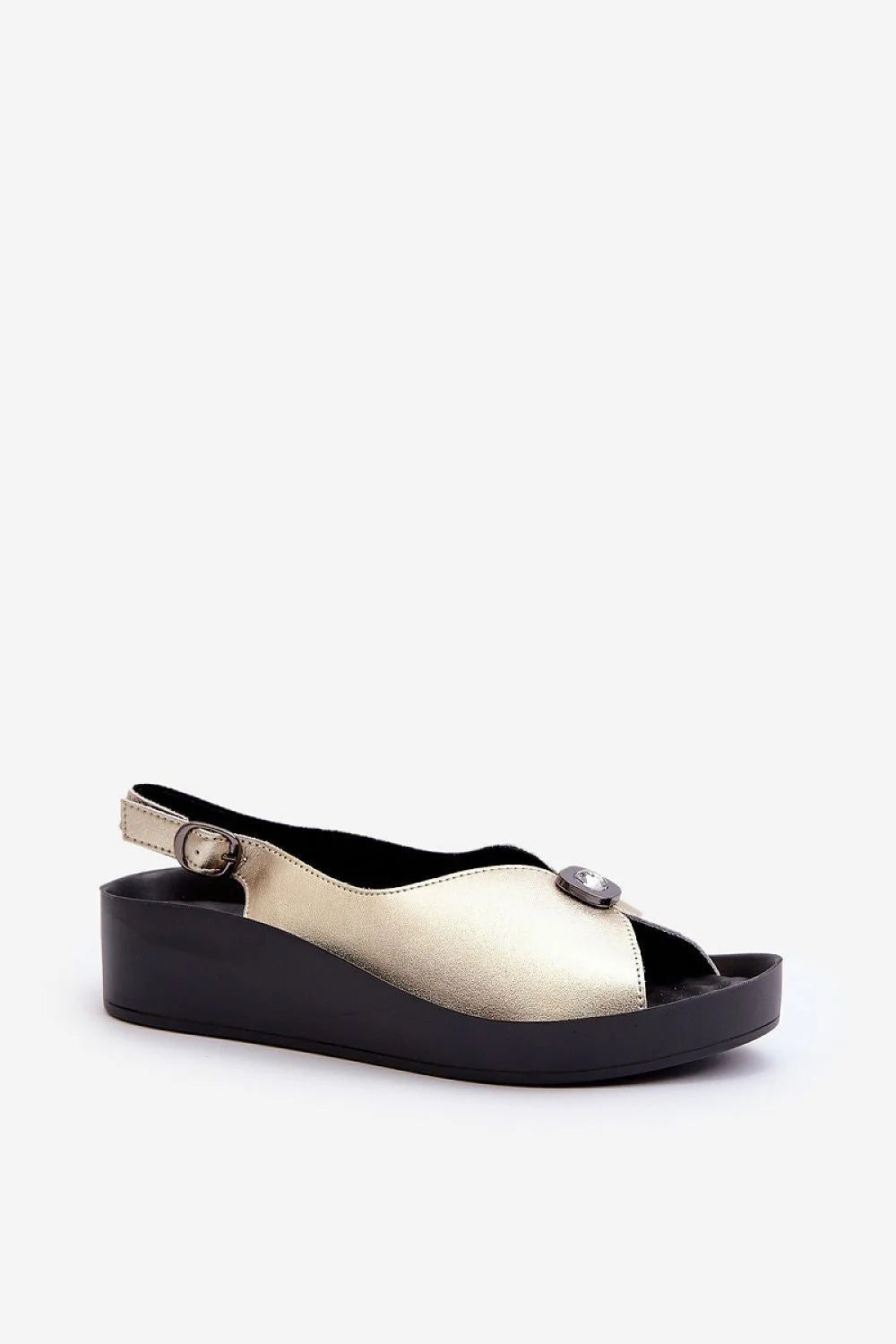 Sandales élégantes pour femmes en cuir naturel style moderne talon 4cm plateforme 1.5cm ajustables