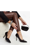 Escarpins à talons hauts Solea, noir, satiné, zircons, bout pointu, fermeture éclair, tissu, été, mode, femmes
