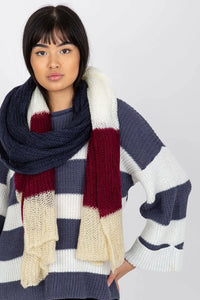 Écharpe acrylique colorblock marine bordeaux crème ajourée oversize tricotée longue légère chaude moderne intemporelle automne hiver sortie urbaine