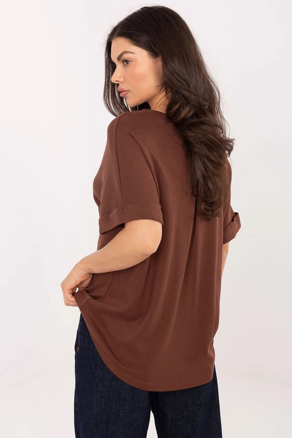chemisier femme quotidien doux butter coton modal mélange délicat toucher confort journée manches courtes col rond classique longueur standard polyvalent