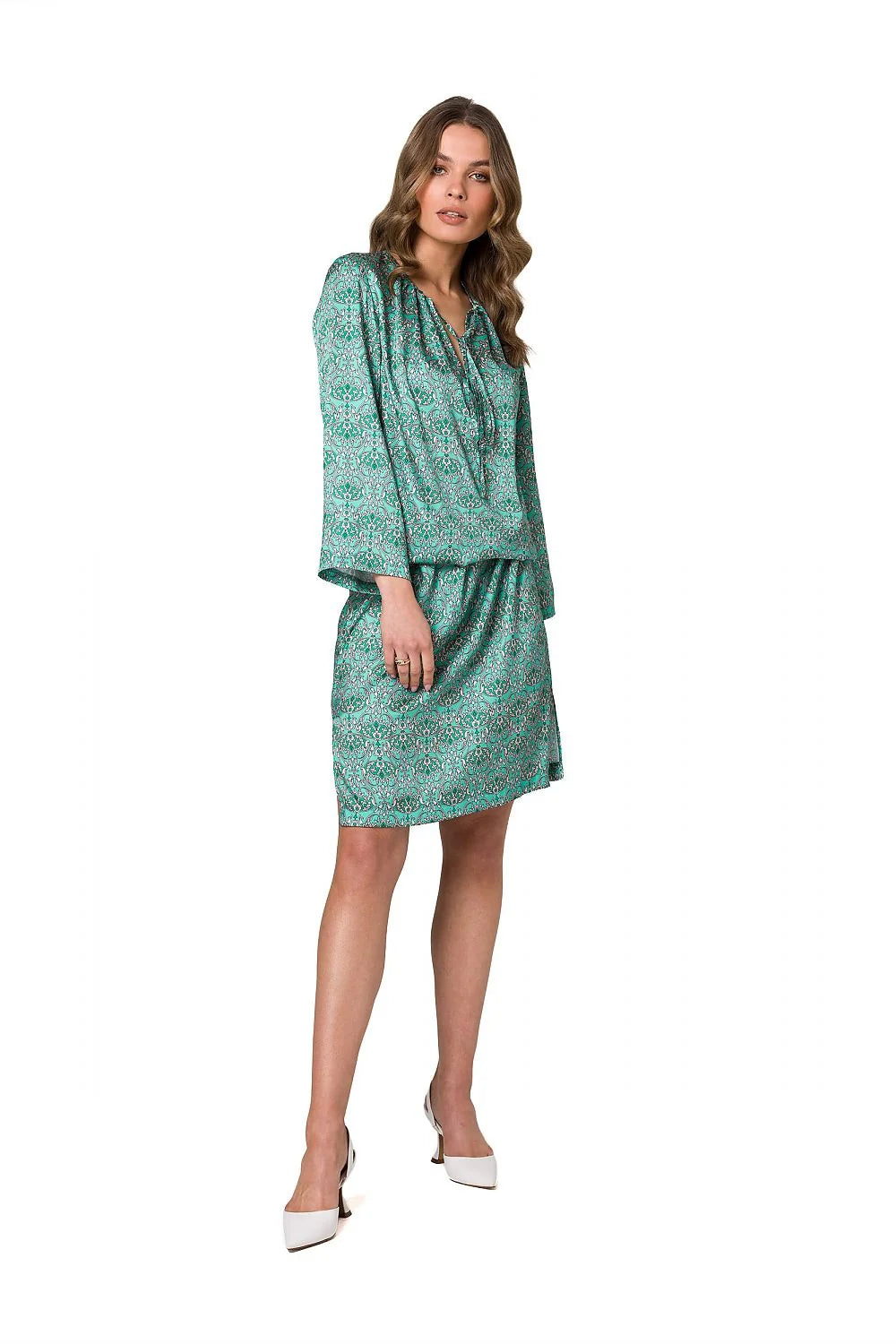 Robe de jour Stylove : tenue deux pièces féminine motif léopard style animalier moderne chic