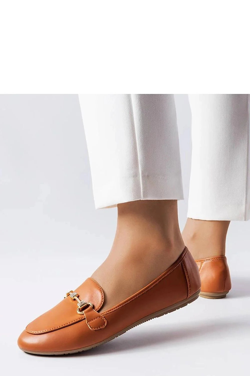 mocassins solea femme élégance caramel cuir lisse mors doré strass bout rond semelle plate confort doublure mousse casualchic intemporel