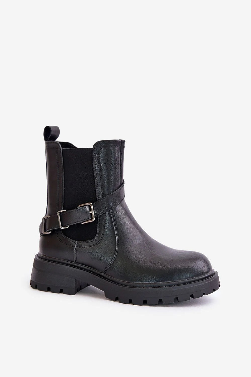 Bottines Jodhpur pour femmes en cuir naturel noir design moderne confortable fermeture éclair tige cheville élastique sangle ajustable