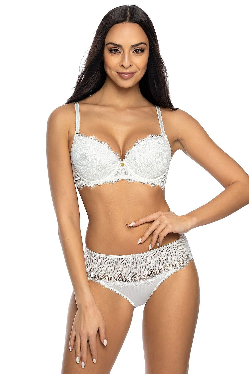culotte femme dentelle délicate satinée microfibre blanche taille moyenne maintien échancrée festonnée nœud centré lingerie mariage romantique confortable