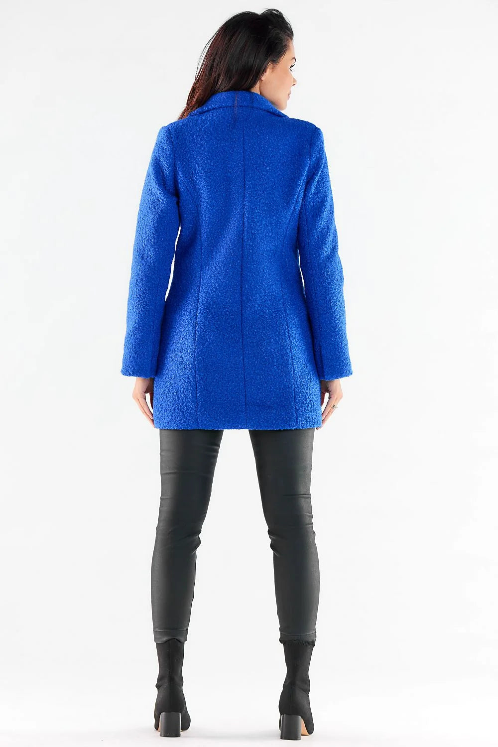 Manteau pour femme élégant à carreaux pied-de-poule double boutonnage en polyester 100 % taille ajustable occasions multiples style intemporel
