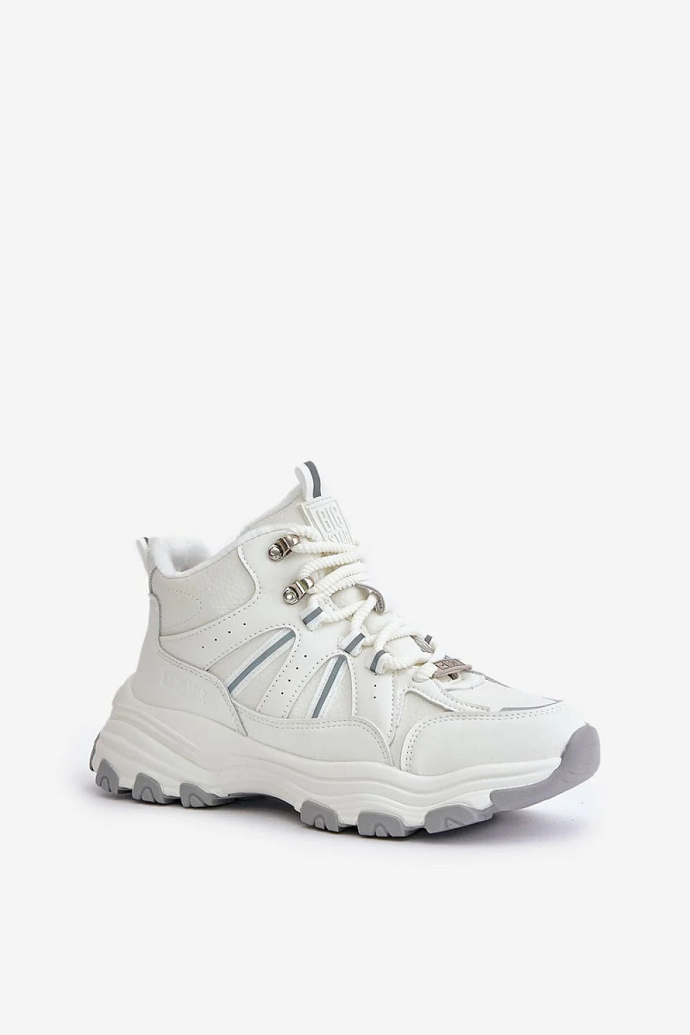 Baskets montantes femmes design moderne couleur blanc rembourrage confort cuir synthétique plateforme 3.5cm style sportif urbain Big Star