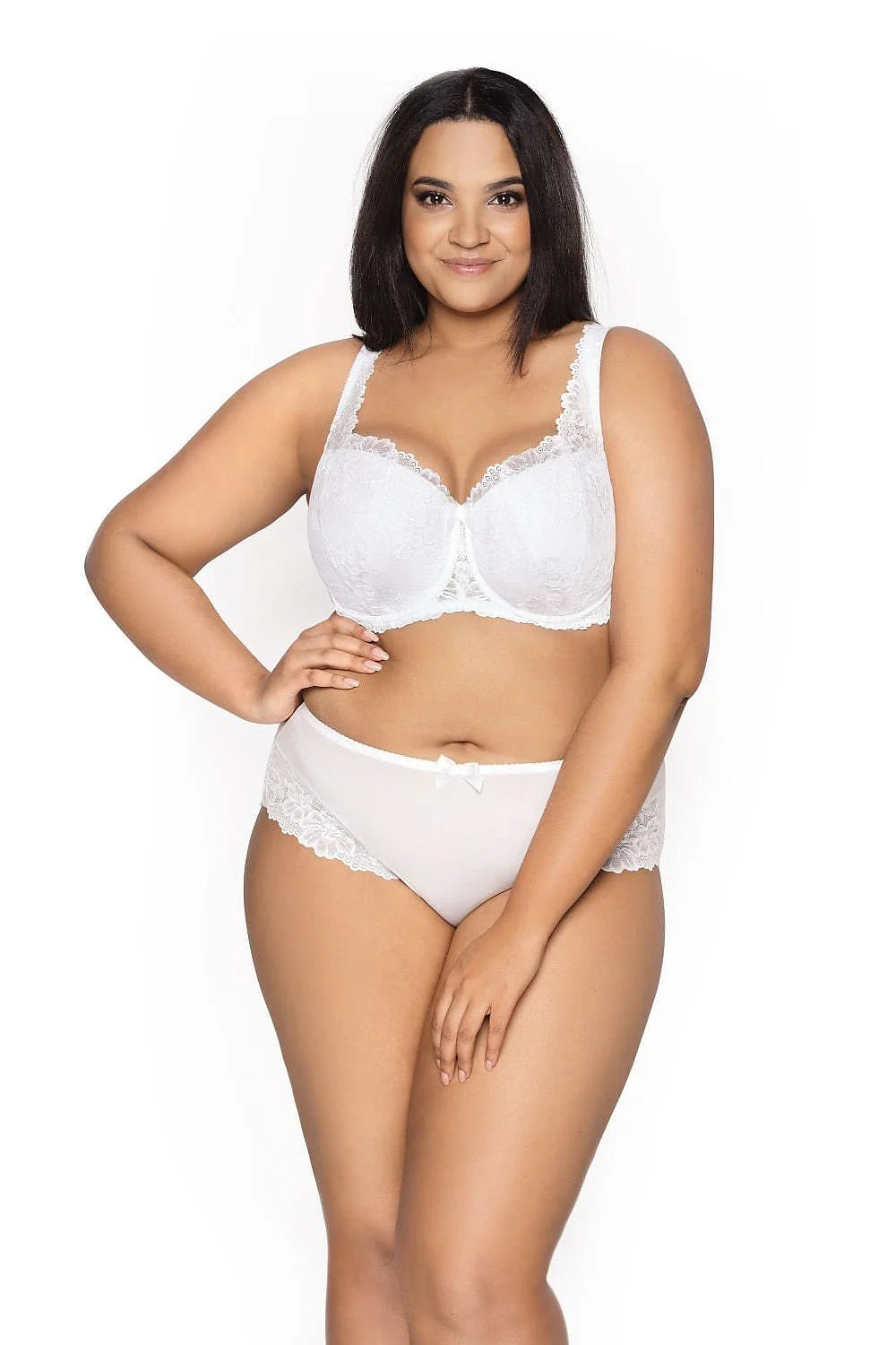 Soutien-gorge rembourré dentelle blanche floral femme taille large décolleté soutien parfait armature ajustable