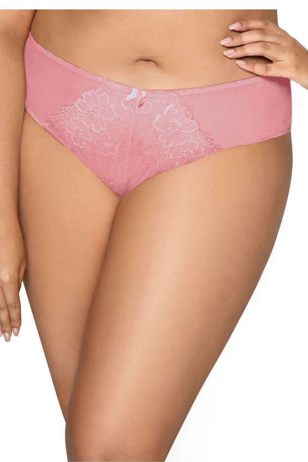 Culotte féminine délicate élégante couleur rose mi-haute broderie florale tissu doux confort quotidien femme lingerie intime