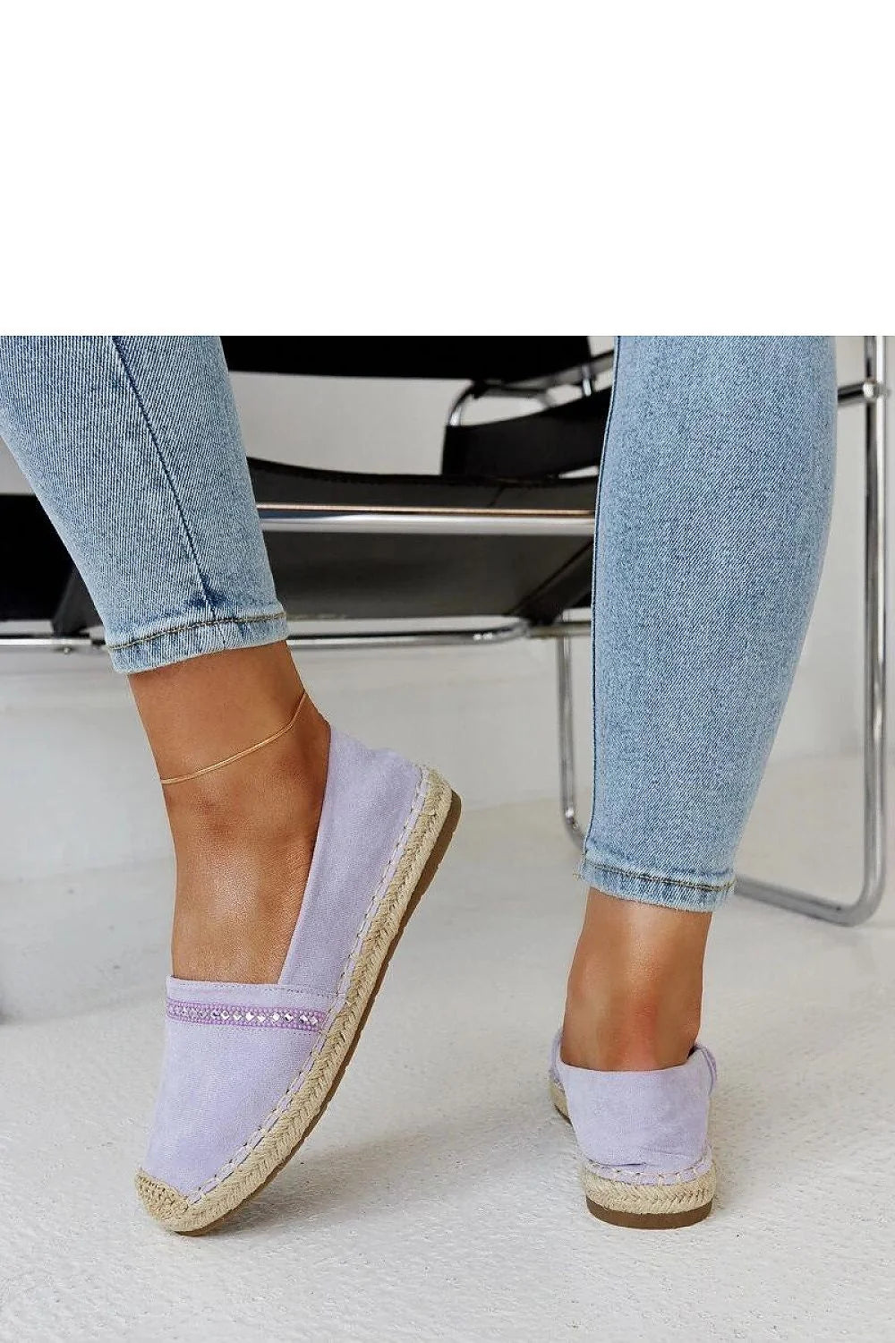 Espadrille Solea pour femme violet pastel tissu corde tressée semelle caoutchouc design moderne bout rond été 2023