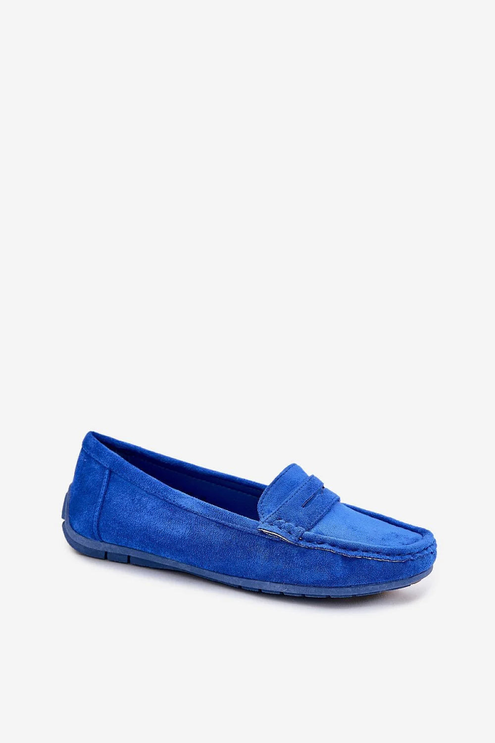Mocassins femmes élégants daim bleu design classique confortable antidérapant occasionnels