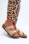Sandales pour femmes style été décontracté confortables cuir artificiel semelle liège anti-dérapante occasion plage ville