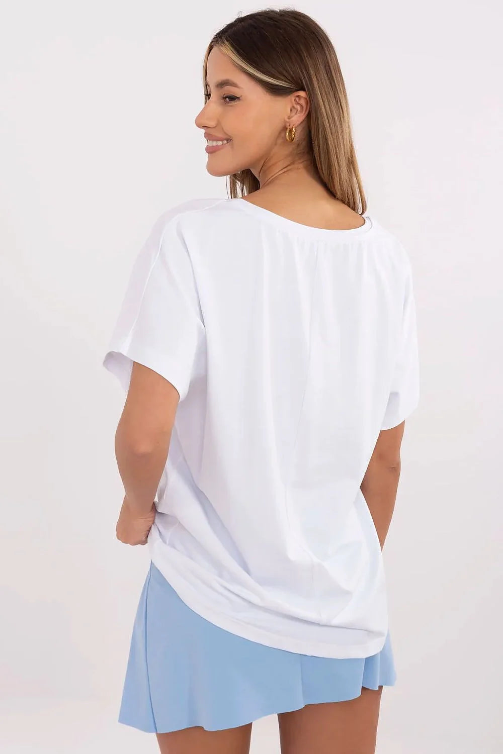 T-shirt femme design Manhattan New York imprimé coton blanc décontracté manches courtes encolure ronde