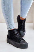Baskets pour femmes style moderne Sherpa noire montantes urbain décontracté confortable chaussures automne-hiver femmes
