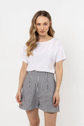 Shorts à rayures awama coupe haute summer casual women's fashion