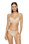 Soutien-gorge allaitement Gorteks dentelle beige rembourré bretelles ajustables coussinets OEKO-TEX Pologne