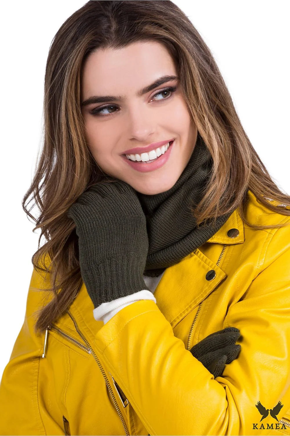 snood infinity kamea camel épais double côtelé extensible chaud isolant doux confortable tricoté finitions soignées polyvalente