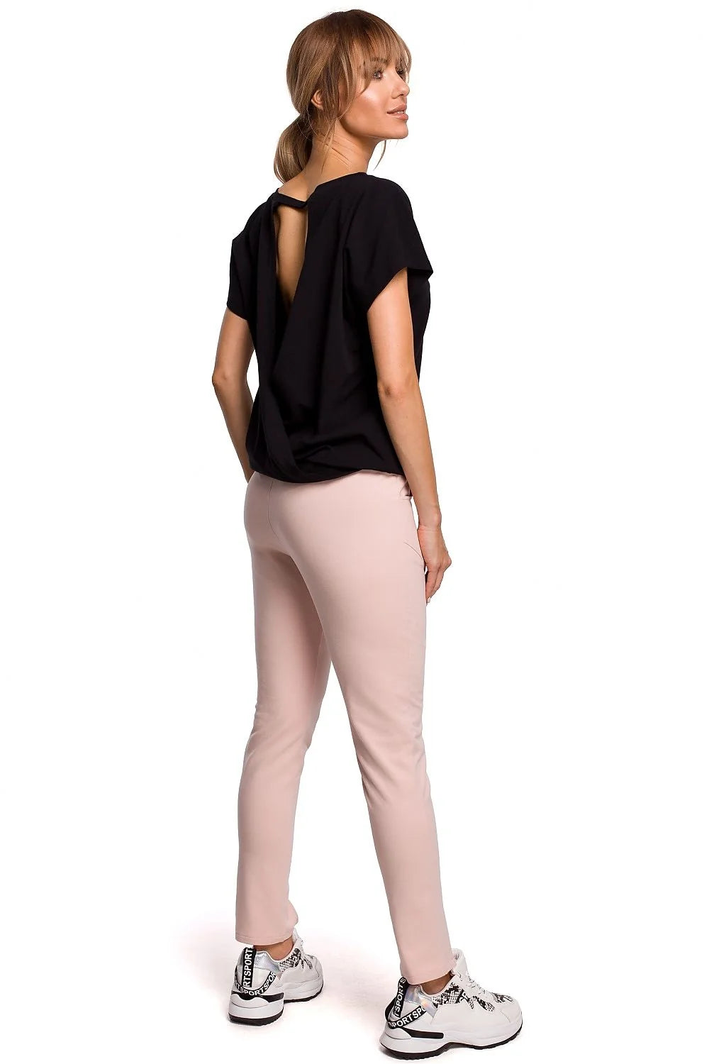 Pantalon long femme coton élasthanne moderne coupe droite fentes avant confort mode urbaine sophistiquée