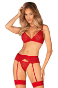 Ensemble sexy Obsessive en dentelle rouge, lingerie féminine confortable pour soirées, tenues sexy, femmes