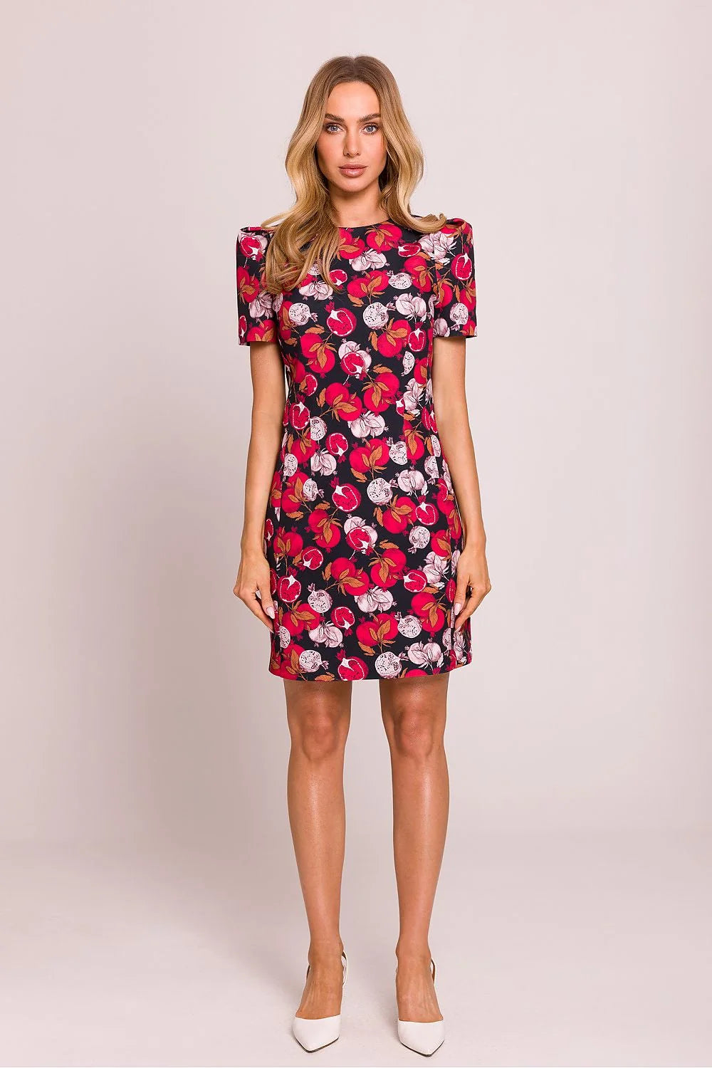 Robe de jour élégante pour femme avec motif floral taillée ajustable manches courtes Pologne
