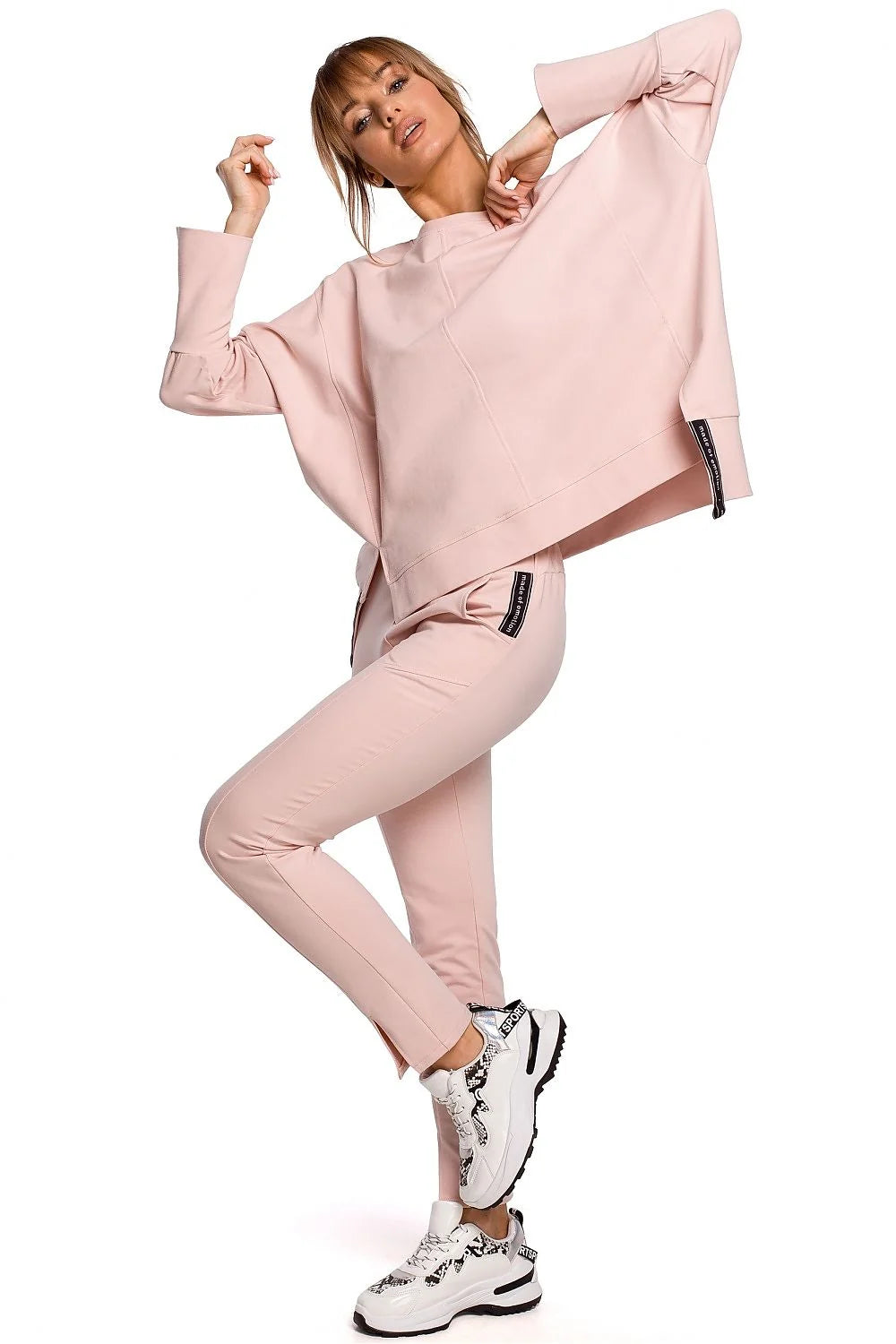 Pantalon long femme coton élasthanne moderne coupe droite fentes avant confort mode urbaine sophistiquée