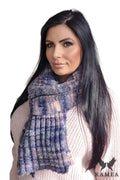 Écharpe pour femme hiver style classique motif carreaux couleurs harmonieuses matière douce chaude polyvalente logo KAMEA accessoire élégant