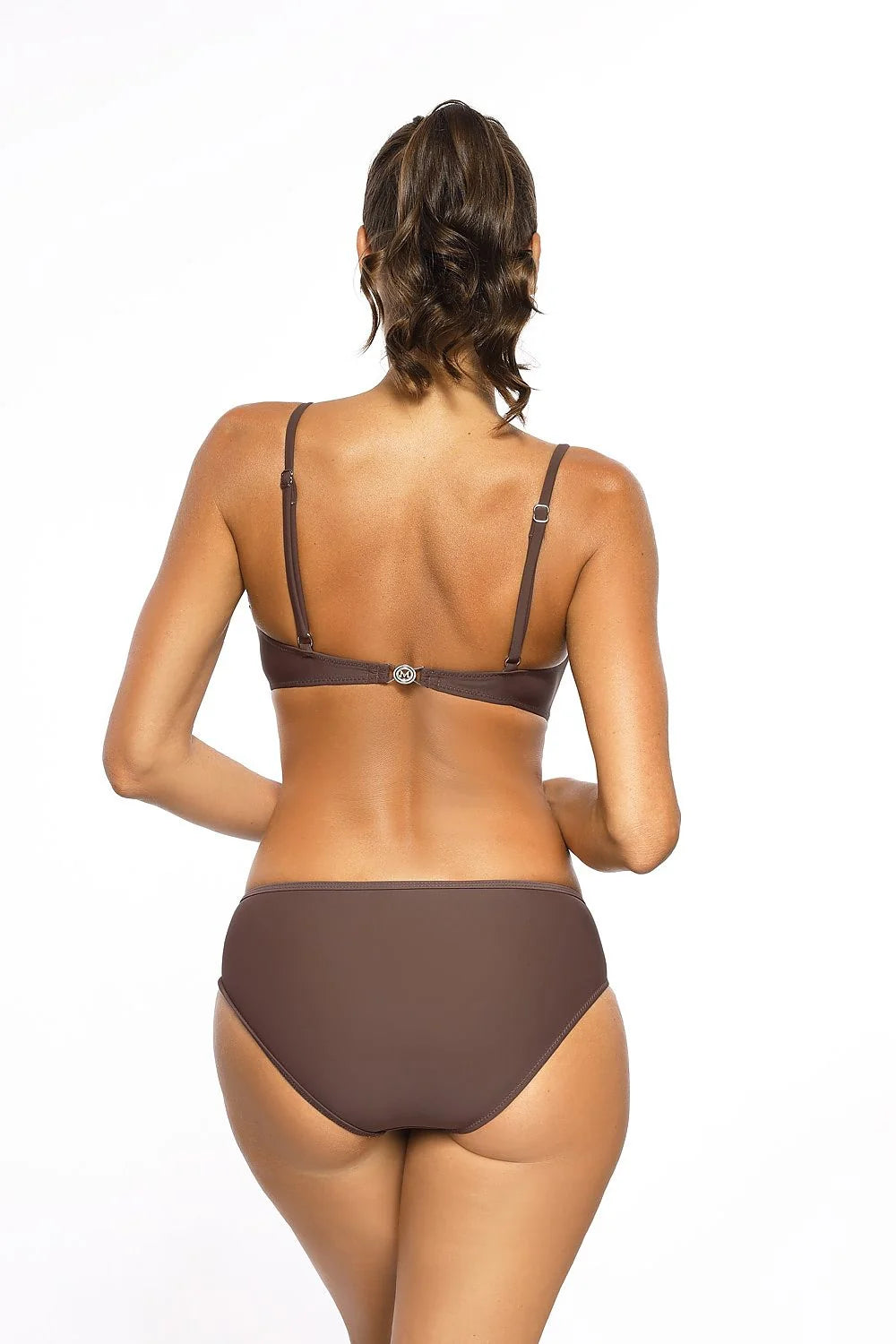 Bikini deux pièces élégant bordeaux doré style Soft Glam confortable pour plage piscine femmes été