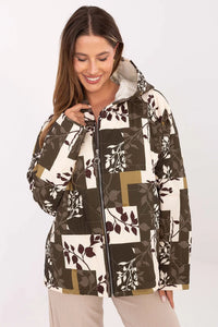 veste matelassée capuche femme colorée patchwork kaki écru marron coupe mi hanche légère isolante zippée métallique poches latérales tendance