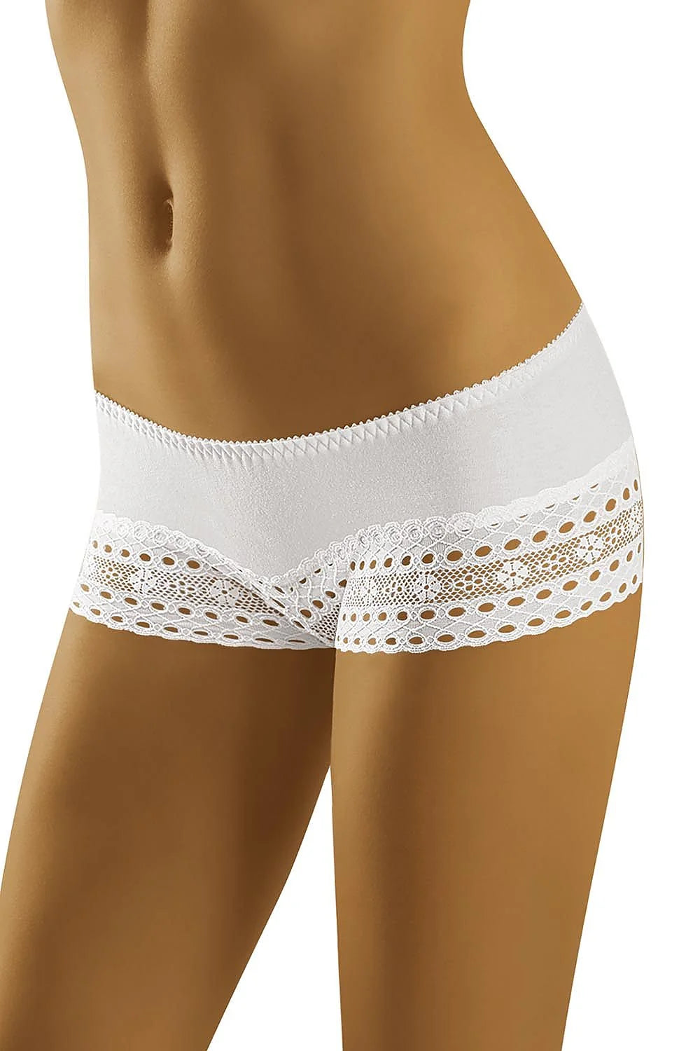 Shorts Wolbar en coton élasthanne noir lace floral hipster