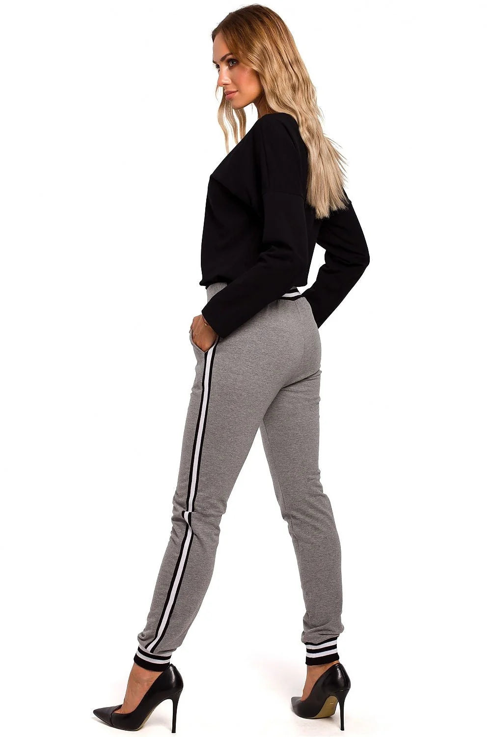 Ensemble sportif femme coton noir marron confortable chic athleisure décontracté jogger sweat-shirt manches longues