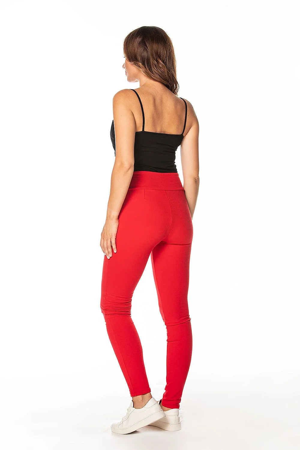 Legging femme survêtement Tessita rouge vif coton polyester stretch taille haute coupe ajustée activewear confort