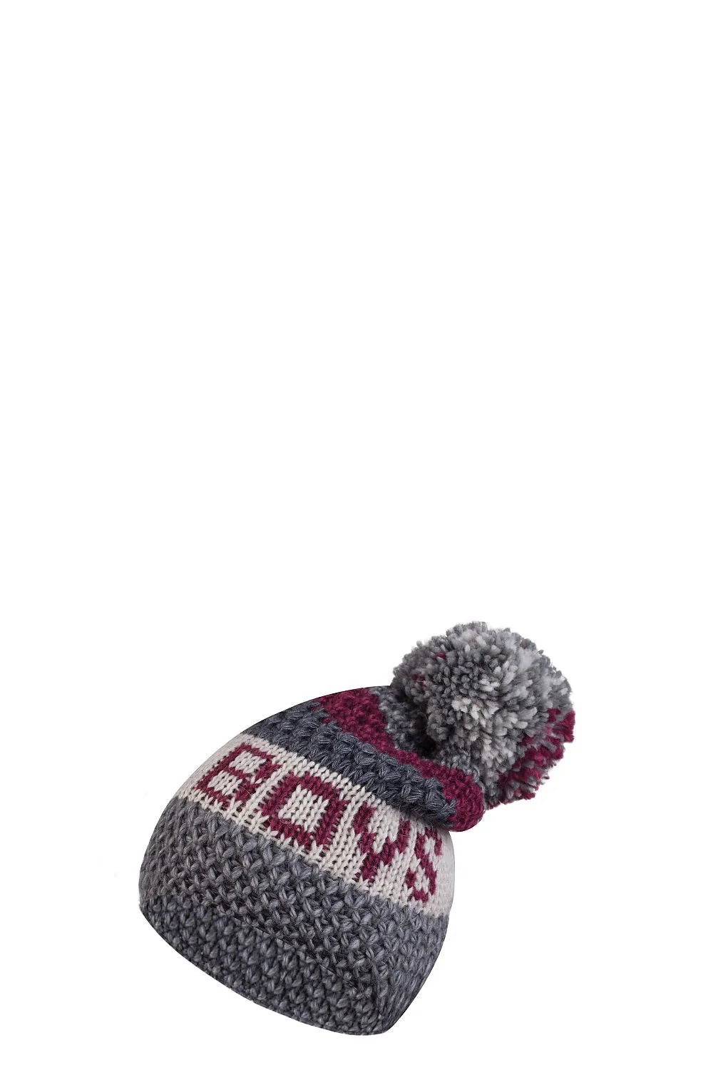 Bonnet tricoté multicolore élégant pour femmes, style hivernal, pompon volumineux, matière douce, idéal pour les froids