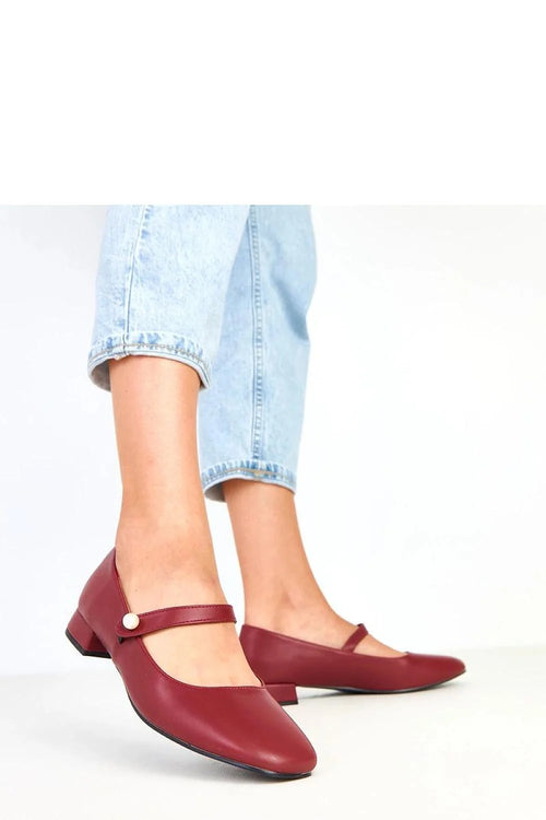 ballerines mary jane bordeaux cuir artificiel bout rond bride perlée bouton perlé talon carré bas confortable rétro chic semelle intérieure