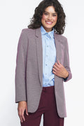 Blazer femme Nife veste chemise pantalon set rose clair gris polyester viscose ajusté épaules structurées