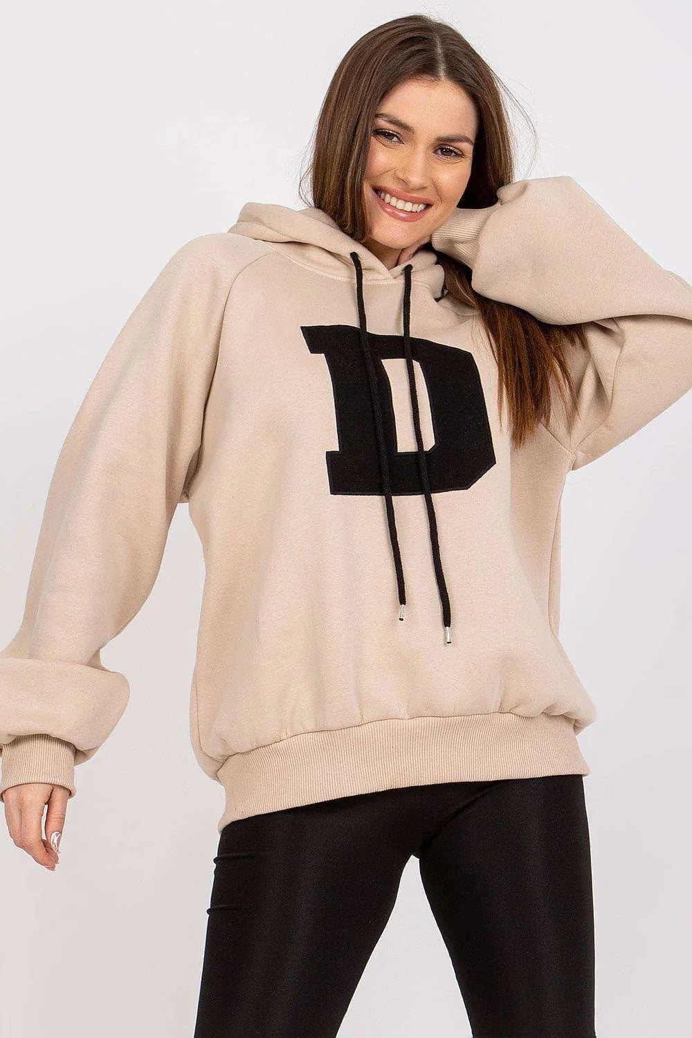 Sweatshirt femme oversize coton polyester bleu vif urbain moderne confortable manches longues GRL PWR
