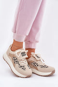Chaussures de sport modernes pour femmes en cuir synthétique, motifs léopard, semelle épaisse, style versatile, confort maximal, mode urbaine, occasions multiples, design éco-responsable, parfait pour les promenades et les activités quotidiennes