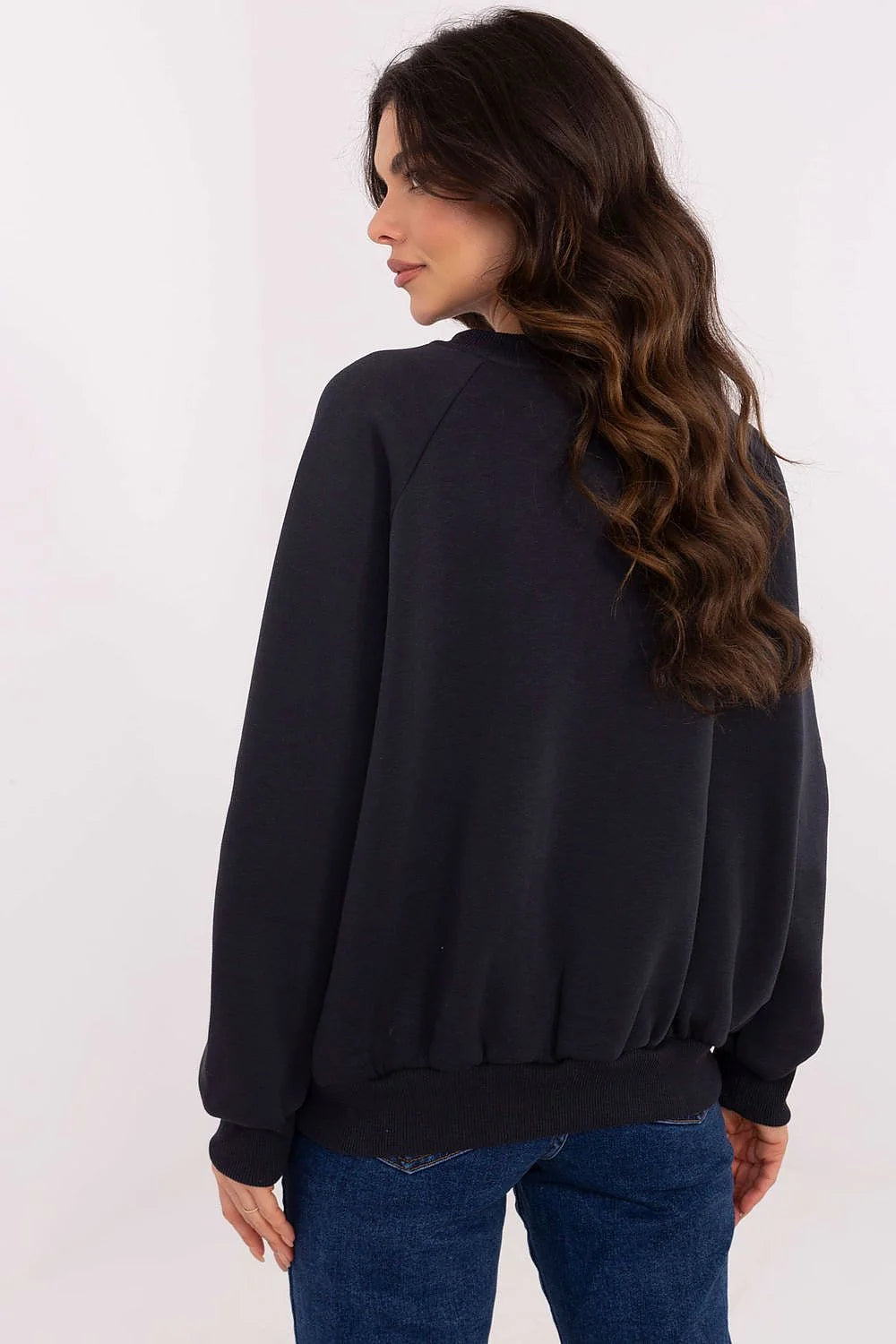 Sweatshirt femme style décontracté col rond manches longues coton polyester logo Carolina
