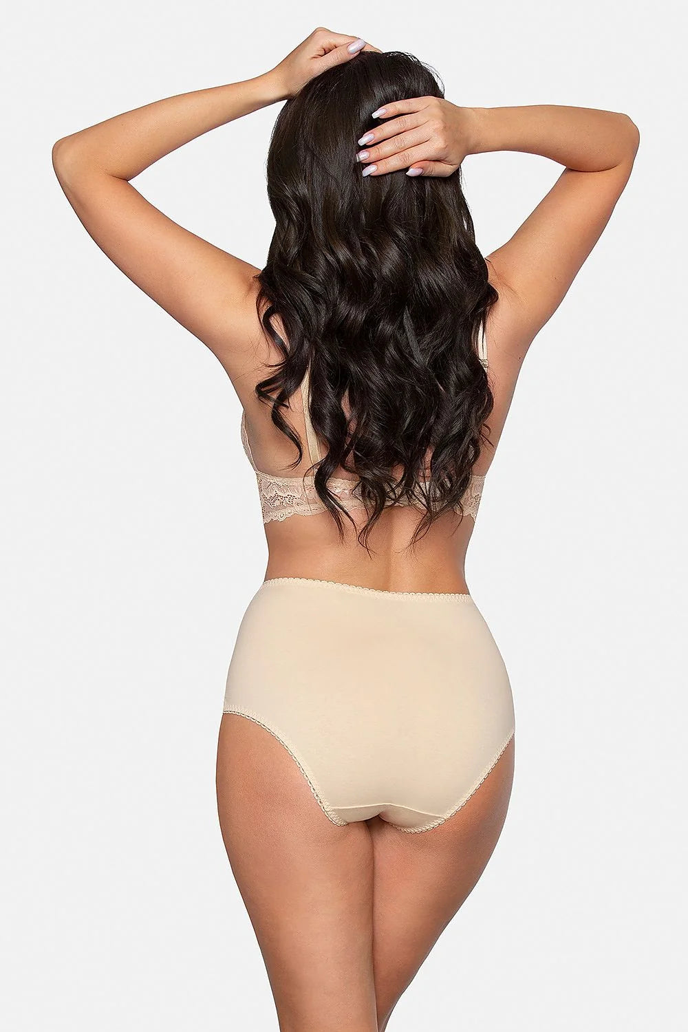 Ensemble de lingerie féminine élégant taille haute dentelle florale soutien-gorge brassière culotte confortable matière douce microfibre femme