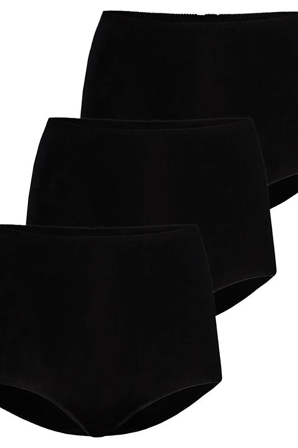 Ensemble de 3 culottes taille haute pour femme en coton noir classique sans fioritures XS à 5XL