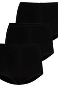 Ensemble de 3 culottes taille haute pour femme en coton noir classique sans fioritures XS à 5XL