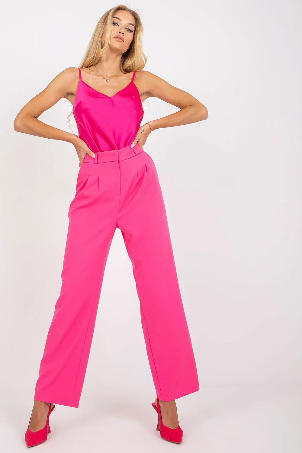 Pantalon femme Rue Paris large jaune vif maille douce haute taille manches longues mules vert audacieux été 2023