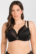 Soutien-gorge Gorsenia Soft Design Moderne Élégant Matériaux Mixtes Transparence Tissu Opaque Finitions Soignées Fermetures Ajustables Femme